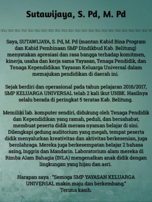 Kesan SMP KU - Sutawijaya